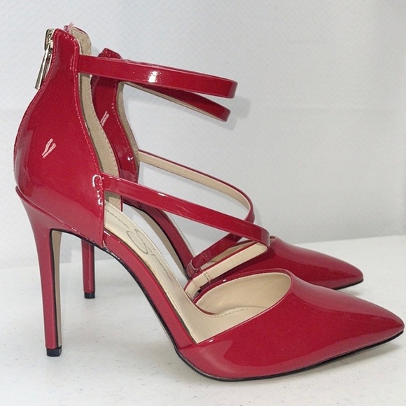 Jessica Simpson Crossover Red High Heels - Picture 3 of 12